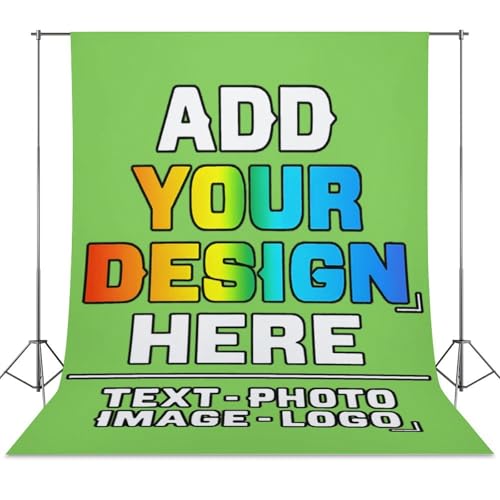 Custom Photography Cloth Design Your Own Photo Logo Text Personalized Backdrops Non-Reflective Photoshoot Background Screen Portrait Studio Photobooth Drops 56 X 79 Inches, Fluorescent Green - color: Fluorescent Green, size: 56"×79"
