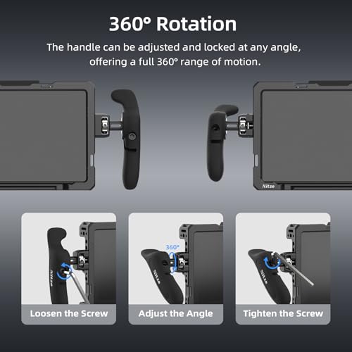 Nitze Side Handle Kit with 1/4" Screw and Retractable Locating Pins, 360° Adjustable Left and Right Side Handles for Smartphone/iPad/Monitor/Camera Cages - PA32D