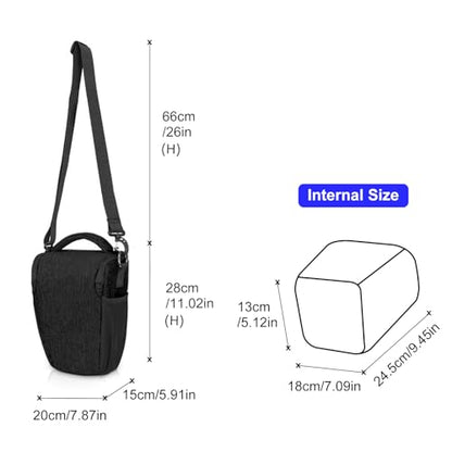 CADeN DSLR/SLR Camera Shoulder Bag Case with Adjustable Shoulder Strap, Compatible for Nikon, Canon, Sony Mirrorless Cameras Waterproof (Large) - size: Large
