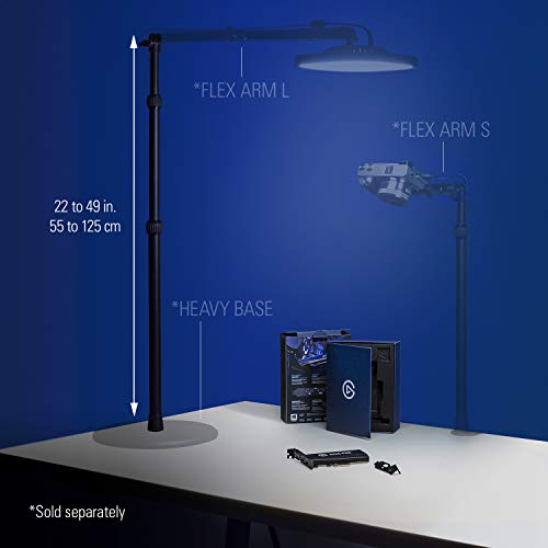 Elgato Master Mount L, Extendable Desk Clamp Pole | Extends 55cm to 125cm, 1/4-inch thread, Steel ball head, Rubber twist locks, Core of Multi Mount rigging system - style: Master Mount