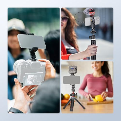Neewer Basic Phone Tripod Mount Holder with 1/4" Thread & Cold Shoe, 2.36"-3.54"/6-9cm 360° Rotatable Camera Mount Cellphone Clamp for iPhone 16 15 14 13 12 11 Pro Max X XR Samsung S24 Ultra, SP-10 - style: SP-10