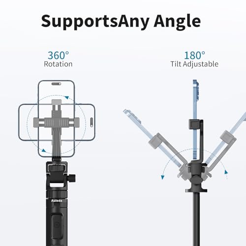70" Selfie Stick Tripod for Gopro Action Camera, Lightweight Phone Tripod Stand with Wireless Remote & Phone Holder, Compatible with iPhone, GoPro, DJI, Insta360