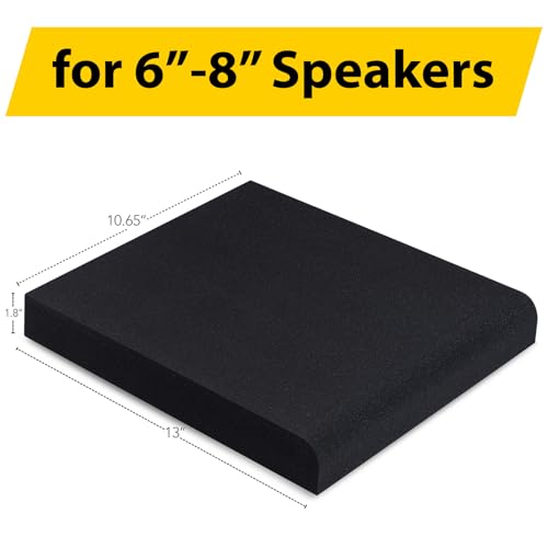 Sound Addicted - Studio Monitor Isolation Pads suitable for 6.5, 7 and 8 Inches Large Speakers | Reduce Vibrations and Fits most Stands - Pair | SMPad 8 - size: for 6''-8'' Speakers