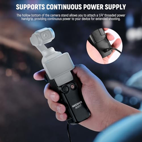 NEEWER Basics Pocket 3 Extension Adapter Mount Kit Compatible with DJI Osmo Pocket 3, Expansion Cage Frame, Dual Cam Setup with Cold Shoe for DSRL Digital Camera Vlogging, GP-68