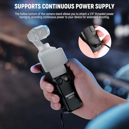 NEEWER Basics Pocket 3 Extension Adapter Mount Kit Compatible with DJI Osmo Pocket 3, Expansion Cage Frame, Dual Cam Setup with Cold Shoe for DSRL Digital Camera Vlogging, GP-68
