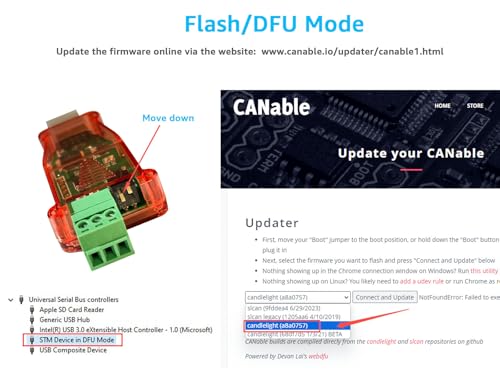 DSD TECH SH-C30A USB to CAN Bus Adapter Base on Canable Support SocketCAN Cangaroo