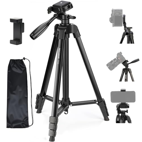 NEEWER Entry Level Version Tripod for Cell Phone & Camera, Metal Lightweight Portable Travel Stand with Cold Shoe Cellphone Holder Mount Compatible with iPhone for Video Recording Filming, TP53 - style: TP53