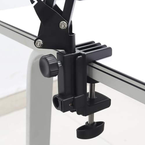Desk Clamp, Plastic Bracket Stand, C-Clamp Base Holder, Table Mounting Clamp, Light Mounting Bracket Replacement Clip for Microphone Mic Arms Table Lamp Desktop (0.47" Hole Dia)