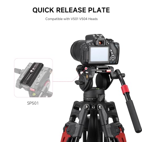 AVELLA Universal Sliding Quick Release Plate Replacement Camera Mount with 1/4 Inch and 3/8 Inch Mounting Screws for V501 V504Fluid Head，Length: 3.54 inches/9CM
