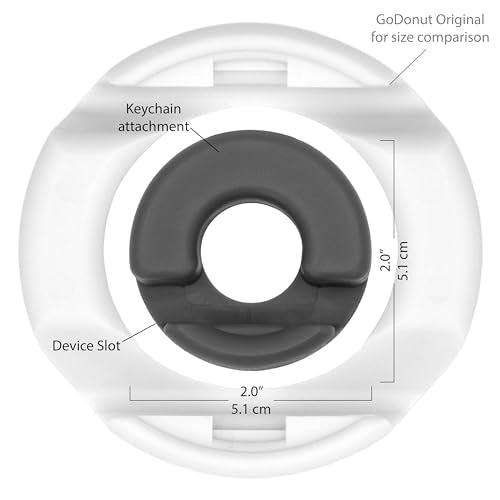GoDonut Mini – Portable Keychain Cell Phone Stand & Holder – Desk Accessory Perfect for Travel, Office & Nightstand – Compatible with iPad mini and Smartphones - Black - color: Black