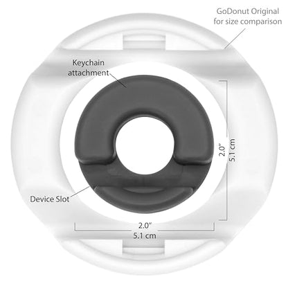 GoDonut Mini – Portable Keychain Cell Phone Stand & Holder – Desk Accessory Perfect for Travel, Office & Nightstand – Compatible with iPad mini and Smartphones - Black - color: Black