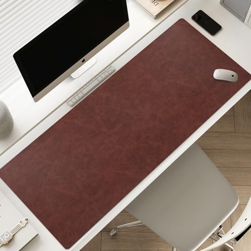 Leather Desk pad for Computer and laptops, Ideal for Gaming and Office use, Large Mouse pad and Keyboard mat,Desk mat Special for man. A complimentary Wrist pad and Phone Stand (Brown, 31.5"*15.7") - color: Brown, size: 31.5"*15.7"