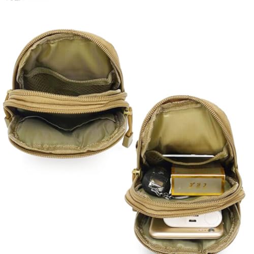Belt Pouch, Tactical Molle Phone Pouch EDC Utility Pouches Waist Bag, Small Cell Phone Holster Gear Tool Gadget Pocket for Men - color: Shoulder Strap-Khaki