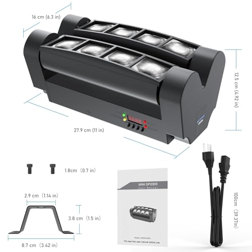 BETOPPER Stage Light, Moving Head DJ Light for Parties, RGBW 8x3W Spider LED Light, Sound Activated & DMX-512 Control for Party, Pub, Club, Wedding Event, Carnival Festival, Disco Stage Lighting