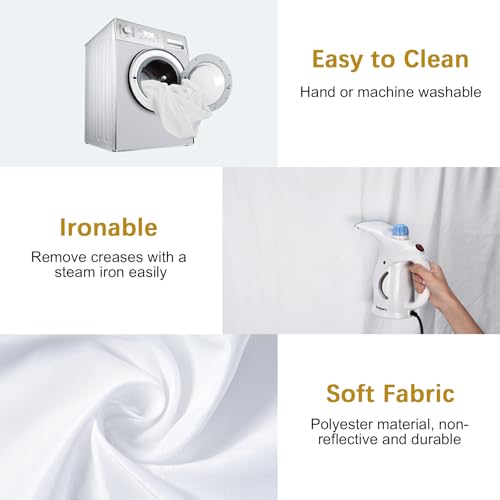 UTEBIT 3.2x5ft White Screen Backdrop Small, Non-Reflective Fabric Backdrops | Wrinkle Resistance Seamless Background Curtain, White Photography Background for Streaming, Studio Portrait Shoots - size: 3.2x5FT