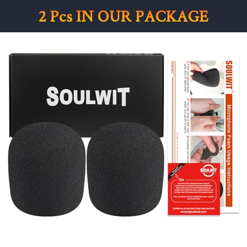 SOULWIT 2Pcs Pop Filter for RØDE(Rode) PodMic - Black