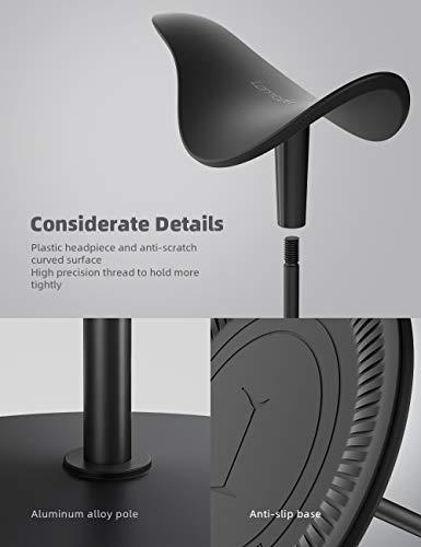 Lamicall Headphone Stand, Desktop Headset Holder - Desk Earphone Stand, for All Headsets Such as Airpods Max, HyperX Gaming Headphones, Beats, Senn heiser Music Headphones Gifts - color: Black