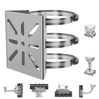 Universal Wall Mounting Bracket with 3 Loops | Stainless Steel Vertical Pole Mount Adapter for CCTV Security Camera PTZ Dome Indoor Outdoor AP Access Point Client CPE - size: 1Pack