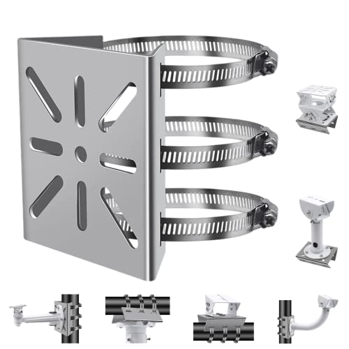 Universal Wall Mounting Bracket with 3 Loops | Stainless Steel Vertical Pole Mount Adapter for CCTV Security Camera PTZ Dome Indoor Outdoor AP Access Point Client CPE - size: 1Pack