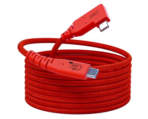GeoHN.G USB C Tethering Cable 10FT, Right Angle USB 4 Video Cable with PD 240W, 8K@60Hz 40Gbps Link Cord for Fast Transfer and Connection Between Camera and Computer-Sony/Canon/Nikon/MacBook - size: 10FT