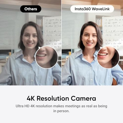 Insta360 WaveLink - 4K Conference Room Speakerphone and Camera, Speaker Tracking, 5m 360° Voice Pickup, Noise Reduction, AI Transcription and Summaries, Plug & Play, Works with Zoom, Teams - color: Arctic White, style: WaveLink Bundle