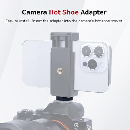 Hot Shoe Adapter for DSLR Cameras – Universal 1/4 Screw Mount for Microphone, LED Light, Tripod – Aluminum Alloy Quick Release with Anti-Slip & Shockproof Design (62043)