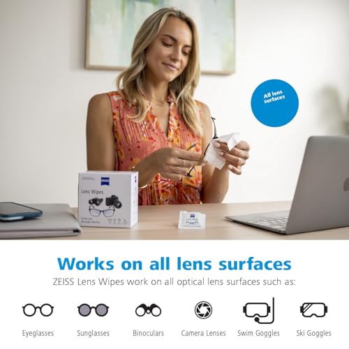 ZEISS Pre-Moistened Alcohol Wipes, Glasses Cleaner, 400 Count - size: 400 Count (Pack of 1)