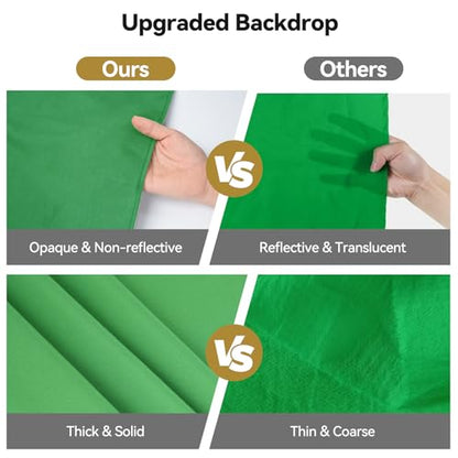 UTEBIT 6X9ft Green Screen Backdrop Polyester Fabric (Backdrop Only) | Green Photo Backdrop Curtain for Photography, Chroma Key Greenscreen Background Sheet for Photoshoot Video Live Streaming