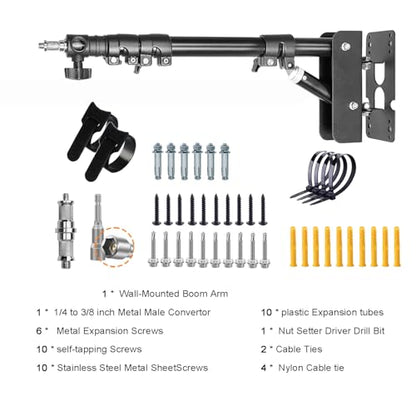 Wall Mount Triangle Boom Arm 51.2inch (43.3)