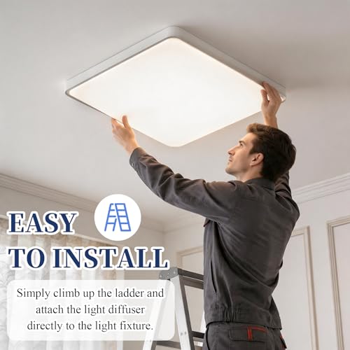 4Pcs Light Diffuser Sheet, LED Light Diffuser Board, LED Diffuser Film, Adhesive Diffuser Panel Stickers for Soften Ceiling Light LED Downlight Spotlight Led Flash Strobe Light(11.8x11.8'')