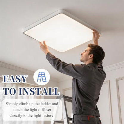 4Pcs Light Diffuser Sheet, LED Light Diffuser Board, LED Diffuser Film, Adhesive Diffuser Panel Stickers for Soften Ceiling Light LED Downlight Spotlight Led Flash Strobe Light(11.8x11.8'')
