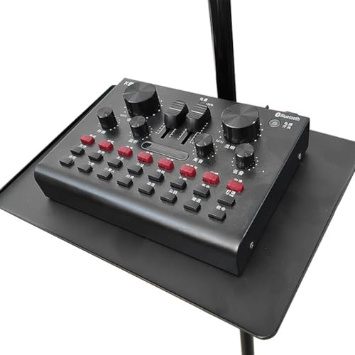 Clamp Microphone Stand Tray Holder for Live Streaming with Sound Card Storage Raised Edge Bracket for Picks Capos Phones and Accessories