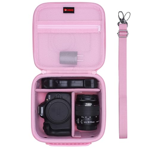 XANAD Hard Camera Case Bag Compatible with Canon EOS Rebel T7/ T100/ R50/ R50 V/RP/ R8/ R6 Mark II/ R7/ R10 DSLR Mirrorless Cameras, for Canon Sony Kodak Panasonic Nikon DSLR Mirrorless Camera, Pink - color: Pink