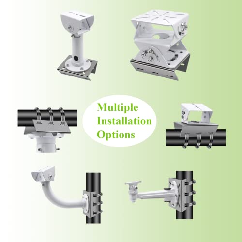2pcs Universal Wall Mounting Bracket with 6 Loops | Stainless Steel Vertical Pole Mount Adapter for CCTV Security Camera PTZ Dome Indoor Outdoor AP Access Point Client CPE - size: 2Pack