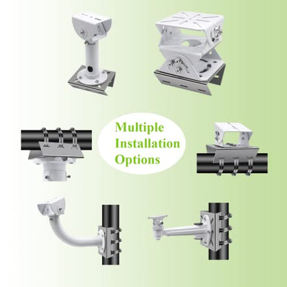 2pcs Universal Wall Mounting Bracket with 6 Loops | Stainless Steel Vertical Pole Mount Adapter for CCTV Security Camera PTZ Dome Indoor Outdoor AP Access Point Client CPE - size: 2Pack