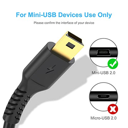 ULIFTUS 10FT Mini USB Cable, Standard USB 2.0 to USB Mini B Charging Cord Durable PS3 Controller Cable Compatible with MP3 Player, Camera, Dash Cam, Hero 3+(Black) - size: 10 Feet