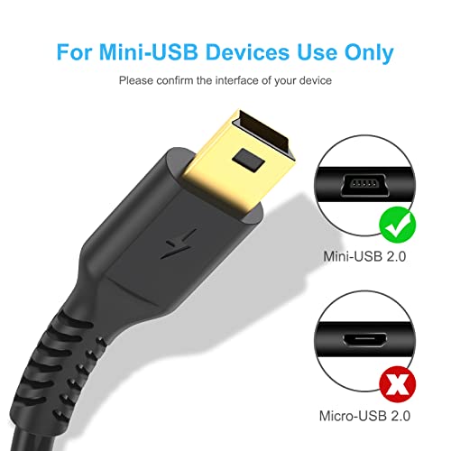 ULIFTUS 10FT Mini USB Cable, Standard USB 2.0 to USB Mini B Charging Cord Durable PS3 Controller Cable Compatible with MP3 Player, Camera, Dash Cam, Hero 3+(Black) - size: 10 Feet