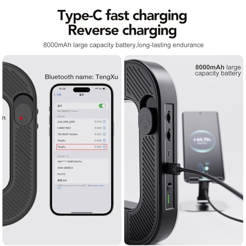 Smartphone Ring Selfie Light Kit Handheld LED Mobile Video Stabilizer Fill Lighting Rig Lights Built-in 8000mAh Battery Rechargeable for Phone Camera, YouTube, TIK tok Video Recording, Make up