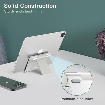 JETech Tablet Stand, Adjustable Portable Desktop Holder, Foldable Dock for iPad/iPad Pro/Air/Mini, Galaxy Tab A8/A7 Lite/A7/S8/S7, Kindle, Tab/Phones(4-11"), Sliver - color: Silver