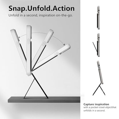 IST IDEA for Magsafe Tripod, Tripod for iPhone Lightweight Aluminum Alloy & Angle Adjustment & Strong Magnets iPhone Tripod Stand Compatible with 17/16/15/14/13/12 (Included Metal Ring) - color: Mosaic Grey