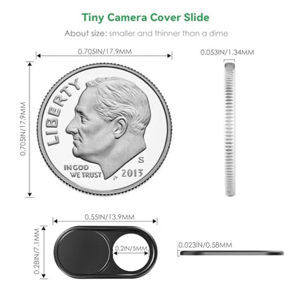 CloudValley Webcam Cover Slide[2-Pack], 0.023 Inch Ultra-Thin Metal Web Camera Cover for Macbook Pro, iMac, Laptop, PC, iPad Pro, iPhone 8/7/6 Plus, Protect Your Visual Privacy [Black] - color: Black-2 Pcs
