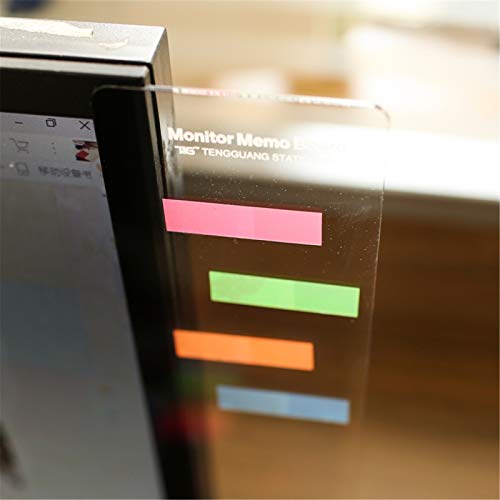 MINSA Fashion Multifunction Utility Acrylic Transparent Computer Monitors Side Panel/Memo Pads/Message Boards/Sticky Boards for Computer Screen, 1 Set (Left & Right) (Transparent) - color: Monitor Memo Board 2