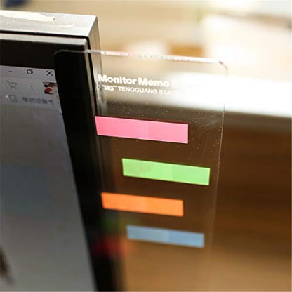 MINSA Fashion Multifunction Utility Acrylic Transparent Computer Monitors Side Panel/Memo Pads/Message Boards/Sticky Boards for Computer Screen, 1 Set (Left & Right) (Transparent) - color: Monitor Memo Board 2