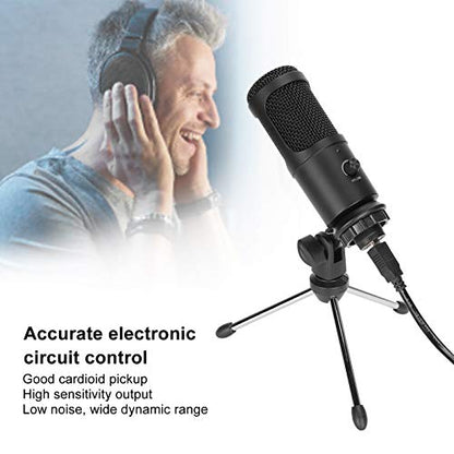 A6 USB Condenser Microphone for PC & Laptop, Plug & Play, Cardioid Pickup, 30Hz-20KHz Frequency Response, Noise Reduction, for Recording, Streaming, Podcasting, Voice Chat