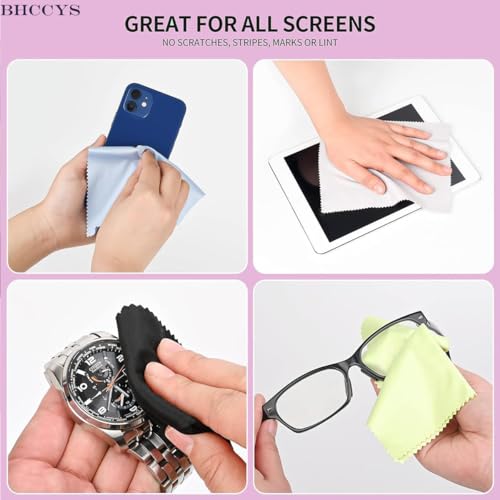 Glasses Cleaning Cloths(12 pcs),Microfiber Eyeglass Cleaner Cloth, Lens Wipes Cloth for Cleaning Eyeglasses, Cell Phones, Screens, Lenses, Electronics and All Delicate Surface
