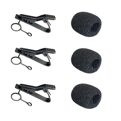 Luwigs 3pcs Lavalier Microphone Metal Tie Clips with 3pcs Lapel Mic Windscreen Foam Covers, Lapel Microphone Replacement Kit, Metal Lapel Mic Clips Sponge Cover Kit (6 Pack, 7.5mm) - color: 7.5mm