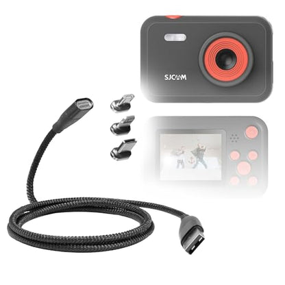 BoxWave Cable Compatible with SJCam FunCam - MagnetoSnap PD AllCharge Cable (100W), Magnet Charging Braided USB Type-C Micro - Jet Black