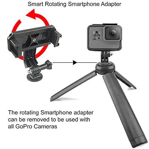 Selfie Stick Tripod Vlogging Kit for All Smartphones iPhone, Android w/LED Light, Rotating Phone Mount, Microphone, Bluetooth Remote, Hard Case for Live Stream, YouTube, Instagram TikTok