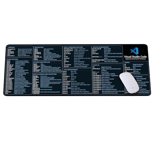 Visual Studio Code Shortcuts Mouse mat for Designer, Quick Reference Guide, Cheats Sheet Mouse Pad, Office Supplies Keyboard Tips Gifts for Beginner Photographers Gifts Mouse pad KMH - color: Visual