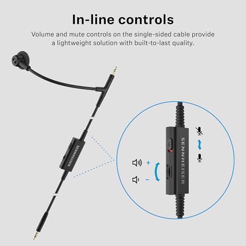 Sennheiser HD 500 BAM, Plug-in Boom Arm Mic for Gaming, Volume Controls